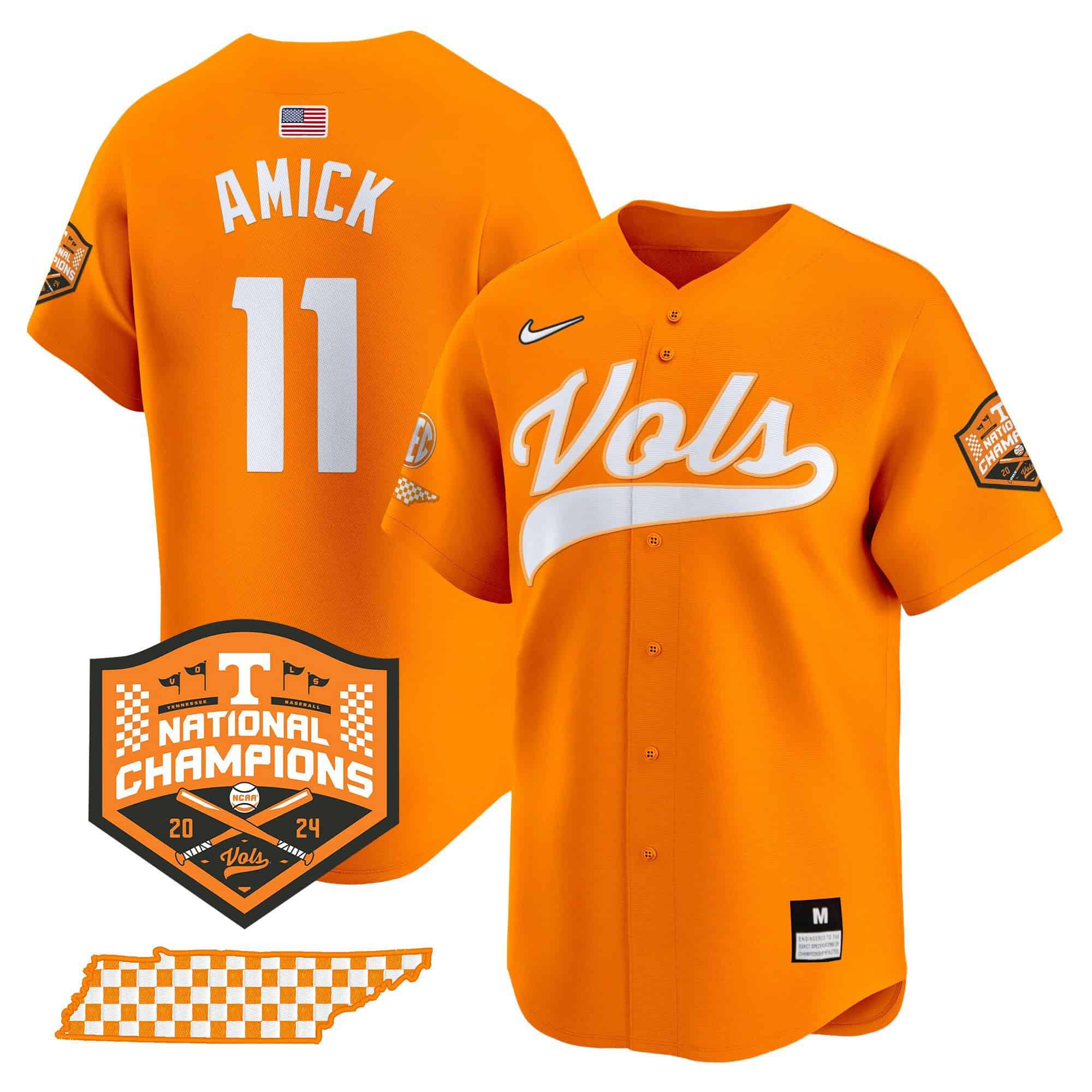 Men Tennessee Volunteers #11 Amick Orange 2024 Nike Champions Vapor Premier Limited NCAA Jersey->indianapolis colts->NFL Jersey